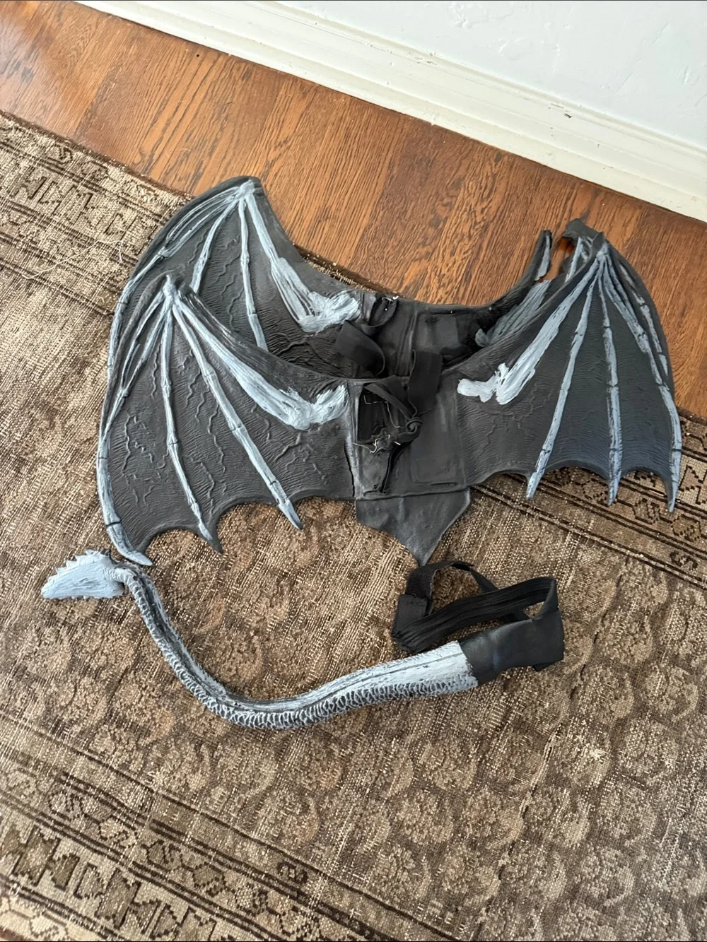 2 Kids Black Dragon Wings Costume with Tail